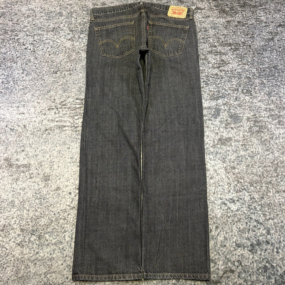 Levi's 514 Jeans Slim Mens 36x34 Black Grunge Casual Denim Vintage Y2K